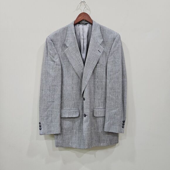 Vintage Burberrys Mens Sport Coat Notched Lapel Two Button Size 44 Houndstooth - Picture 1 of 10